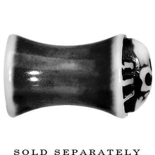 Load image into Gallery viewer, 2G Black White Resin Skull Saddle Plug
