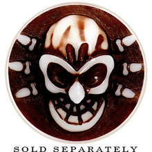 Load image into Gallery viewer, 2G Brown White Resin Skull Saddle Plug
