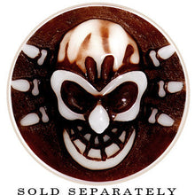 Load image into Gallery viewer, 0G Brown White Resin Skull Saddle Plug
