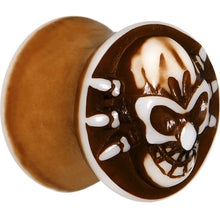 Load image into Gallery viewer, 9/16 Brown White Resin Skull Saddle Plug

