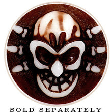 Load image into Gallery viewer, 9/16 Brown White Resin Skull Saddle Plug
