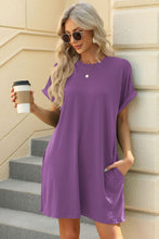Load image into Gallery viewer, Short Sleeve Mini Dress with Pockets Casual &amp; Stylish Everyday Wear
