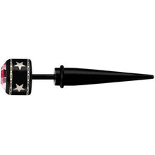 Load image into Gallery viewer, Acrylic Pink Gem Silver Star Fake Taper Ear Plug

