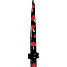 Load image into Gallery viewer, 6G Black Red Mushroom Acrylic Ear Taper

