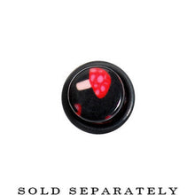 Load image into Gallery viewer, 6G Black Red Mushroom Acrylic Ear Taper
