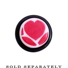 Load image into Gallery viewer, 4G White Red Heart Acrylic Ear Taper
