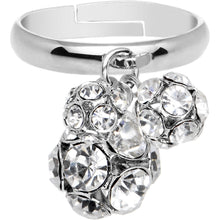 Load image into Gallery viewer, Clear Gem Cluster Dangle Adjustable Ring
