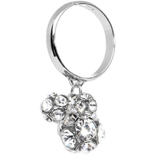 Load image into Gallery viewer, Clear Gem Cluster Dangle Adjustable Ring
