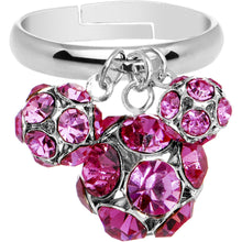 Load image into Gallery viewer, Pink Gem Cluster Dangle Adjustable Ring

