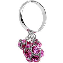 Load image into Gallery viewer, Pink Gem Cluster Dangle Adjustable Ring
