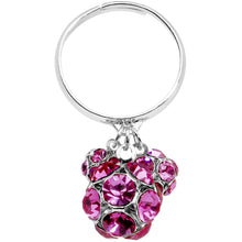 Load image into Gallery viewer, Pink Gem Cluster Dangle Adjustable Ring
