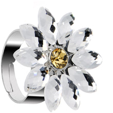 Load image into Gallery viewer, Clear Daisy Flower Adjustable Ring
