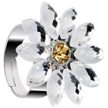 Load image into Gallery viewer, Clear Daisy Flower Adjustable Ring
