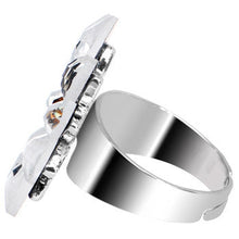 Load image into Gallery viewer, Clear Daisy Flower Adjustable Ring
