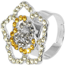 Load image into Gallery viewer, Clear Cut Out Flower Adjustable Ring
