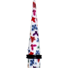 Load image into Gallery viewer, 00G Multi Color Butterfly Acrylic Ear Taper
