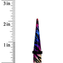Load image into Gallery viewer, 00G Multi Color Animal Print Acrylic Ear Taper
