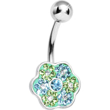 Load image into Gallery viewer, Green Peridot Floral Flowers Belly Ring
