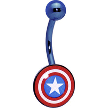 Load image into Gallery viewer, Anodized Captain American Belly Ring
