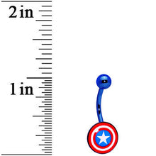 Load image into Gallery viewer, Anodized Captain American Belly Ring
