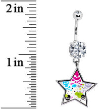 Load image into Gallery viewer, Paint Splatter Star Skull Belly Ring
