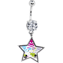 Load image into Gallery viewer, Paint Splatter Star Skull Belly Ring
