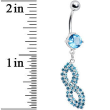 Load image into Gallery viewer, Aqua Gem Masquerade Mask Belly Ring
