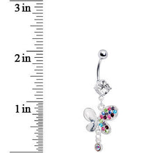 Load image into Gallery viewer, Multi Gem Wing It Butterfly Belly Ring
