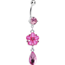 Load image into Gallery viewer, Pink Gem Delightful Daisy Flower Belly Ring
