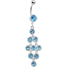 Load image into Gallery viewer, Aqua Modish Gem Chandelier Belly Ring
