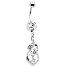 Load image into Gallery viewer, Crystalline Gem Distinctive Teardrop Belly Ring
