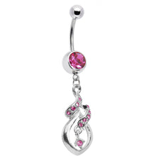Load image into Gallery viewer, Pink Gem Distinctive Teardrop Belly Ring
