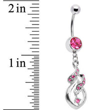 Load image into Gallery viewer, Pink Gem Distinctive Teardrop Belly Ring
