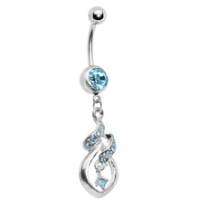 Load image into Gallery viewer, Aqua Gem Distinctive Teardrop Belly Ring
