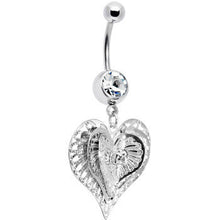 Load image into Gallery viewer, Clear Gem Love at First Sight Heart Belly Ring
