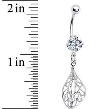Load image into Gallery viewer, Crystalline Gem Dramatic Drifting Leaf Belly Ring
