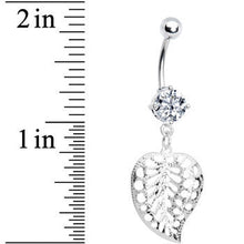 Load image into Gallery viewer, Crystalline Gem Fabulous Falling Leaf Belly Ring
