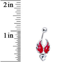Load image into Gallery viewer, Flaming Wing Heart Belly Ring
