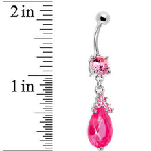 Load image into Gallery viewer, Pink Gem Princess Teardrop Belly Ring
