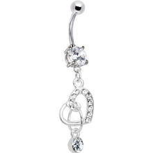 Load image into Gallery viewer, Crystalline Gem Charming Heart Dangle Belly Ring
