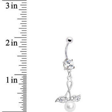 Load image into Gallery viewer, Crystalline Gem Faux Pearl Cherry Belly Ring
