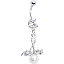 Load image into Gallery viewer, Crystalline Gem Faux Pearl Cherry Belly Ring
