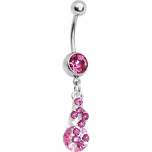 Load image into Gallery viewer, Pink Radiant Gem Drop Belly Ring
