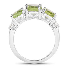 Load image into Gallery viewer, 4.14 Carat Genuine Peridot and White Topaz .925 Sterling Silver Ring
