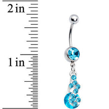 Load image into Gallery viewer, Aqua Radiant Gem Drop Belly Ring
