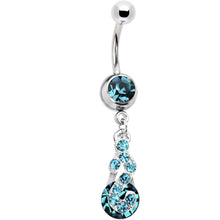 Load image into Gallery viewer, Aqua Radiant Gem Drop Belly Ring
