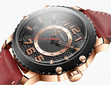 Load image into Gallery viewer, Men's Waterproof  Sport Watch With Leather  Belts  And Large Numbers Details Unique Design Perfect Gift
