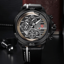 Load image into Gallery viewer, Men's  Sports Waterproof Watch With Chronometers And Leather Belt Multifunction Wristwatch Unique Design Perfect Gift
