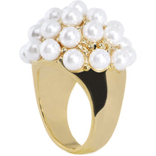 Load image into Gallery viewer, Size 6 -Goldtone Faux Pearl Cluster Ring
