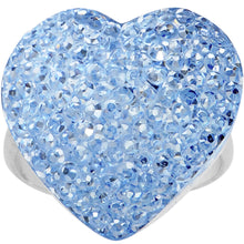 Load image into Gallery viewer, Light Blue Sparkler Heart Adjustable Ring

